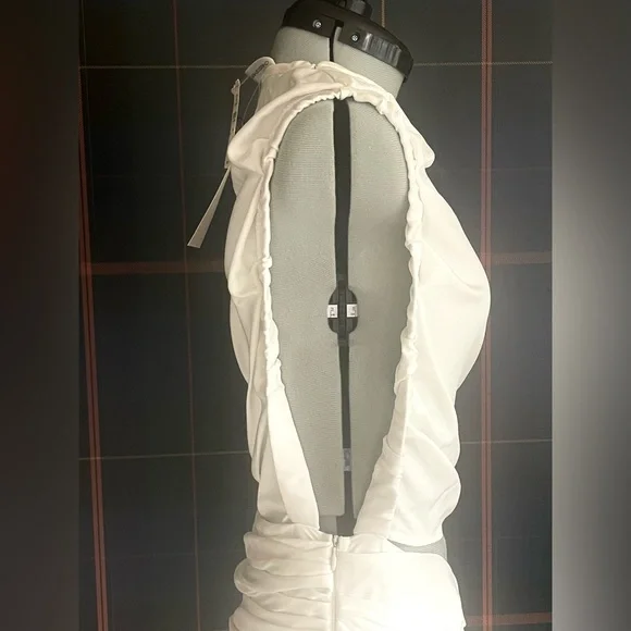 NWT Christopher Esber Christo Wrapped Tank Dress, faille fabric, white, XS/P - Picture 7 of 16